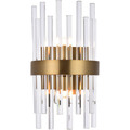 Elegant Lighting Dallas 2 Light Gold & Clear Wall Sconce Clear Royal Cut Crystal 3000W8G